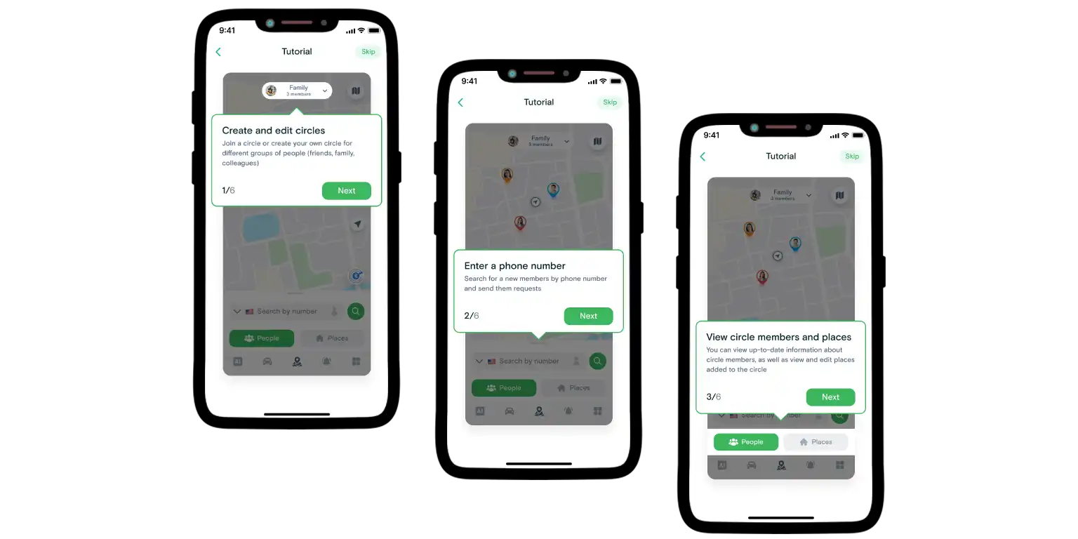 A screen with the Number Tracker app key features